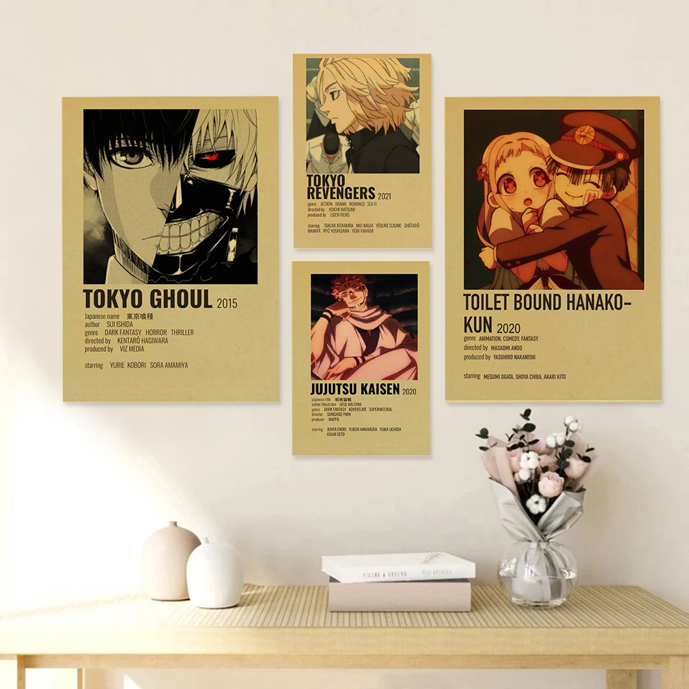 Аниме ТВ-шоу постеры из крафт-бумаги Токийский Гуль Мстители юютсу кайсен