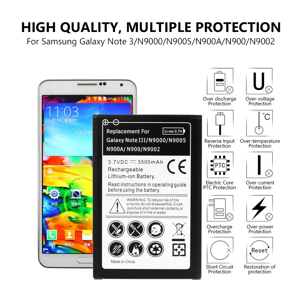 Сменный литий-полимерный аккумулятор 3 7 в 3500 мАч для Samsung Galaxy Note S2/S4 J1 i9200 Note3 NEO