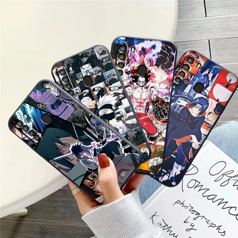 

Anime Cartoon NARUTO Phone Case For Samsung Galaxy A01 A02 A10 A10S A20 A22 4G 4G 5G A31 Liquid Silicon Black Silicone Cover