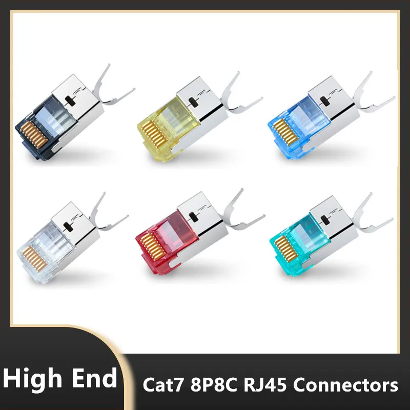 

Cat7 RJ45 разъем 50U 8P8C экранированный STP Crimp RJ45 разъем проводки сети RJ 45 терминальный адаптер для Lan Ethernet кабеля интернет