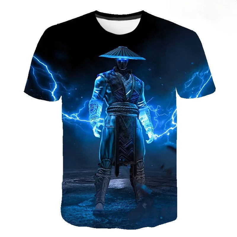 

Летняя Повседневная крутая футболка, топ Mortal Kombat, 3D футболка, светящаяся игра MK, уличная одежда, мужская футболка с коротким рукавом