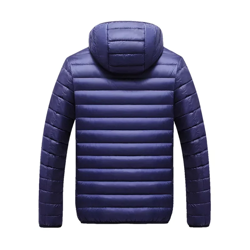2022New 2021 Winter New Light Packable Down Jacket Men Autumn Fashion Slim Hooded Jacket Coat Plus Size Casual Brand Down Jacket