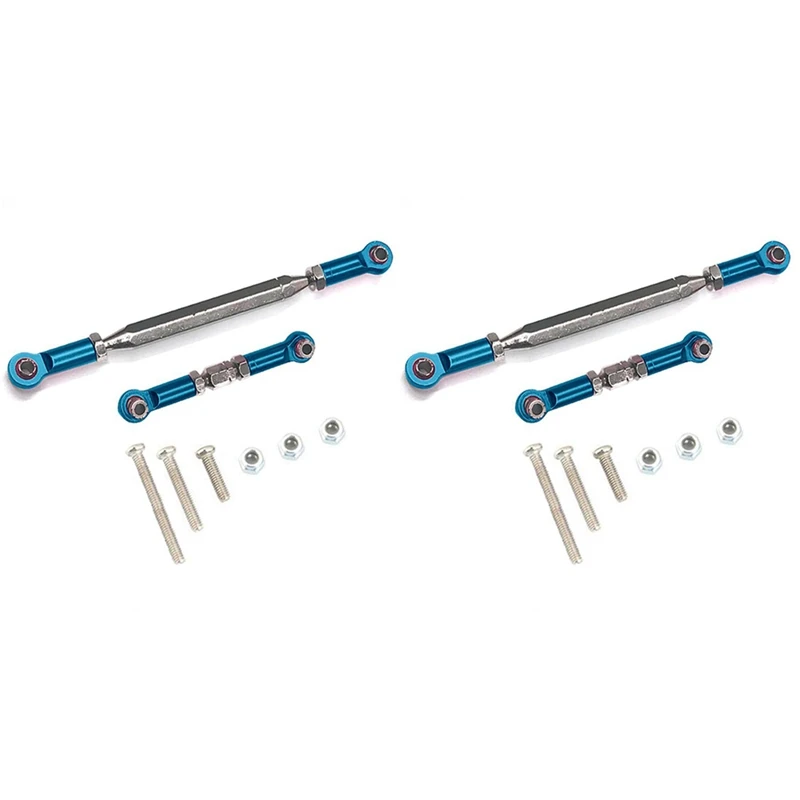 

2X Metal Adjustable Steering Linkage Servo Link Pull Rod Turnbuckle For MN D90 D99 MN-90 FJ-45 1/12 RC Car Crawler,Blue