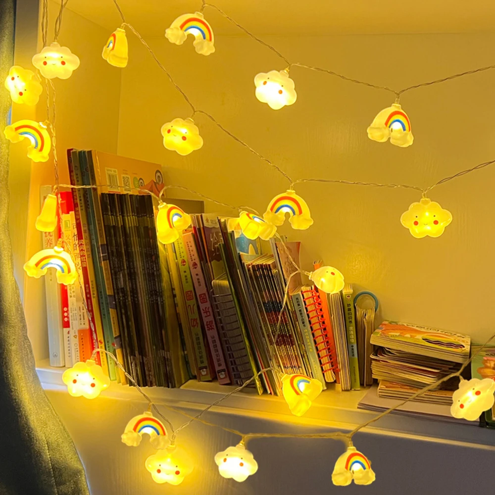 Фонарик в виде Облака/радуги 3 м 20 светодиодов питание от USB звездная ночь фонарик