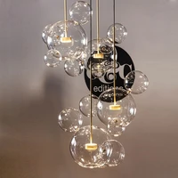 nordic glass bubble pendant light for bar kitchen dining room modern round ball hanging pendant light fixture for home decor