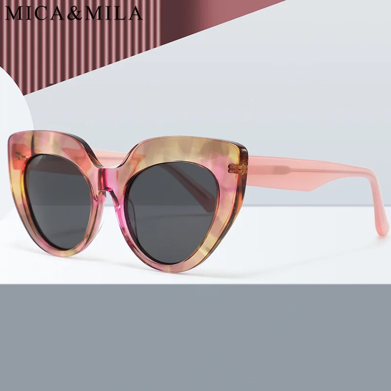 Handmade Acetate Polaroid Eyewear New Trendy Fashion Elegant Women's Sunglasses Vintage Outdoor Cat Eye Frame UV400 Eyeglasses
