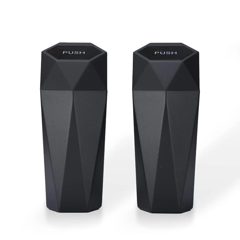 

Car Trash Can, Garbage Bin Mini Trashcan, Interior Automotive Accessories, Vehicle Waste Holder With Lid,2 Pack, Black