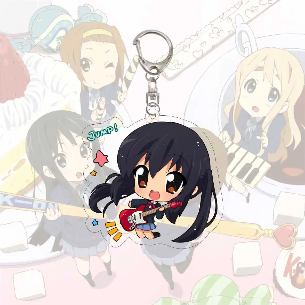 Искусственное Аниме! Брелок Q Version Hirasawa Yui Akiyama Mio Kotobuki Tsumugi фигурка брелок