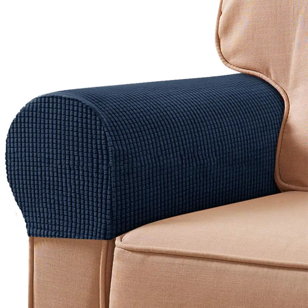 

2Pcs Sofa Arm Protector Anti-Slip High Elastic Polyester Simple to Install Armrest Covers Household Supplies