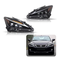 headlight for lexus is250is300is350 2006 2012 transparent amber sequential turn front lamp car accessories