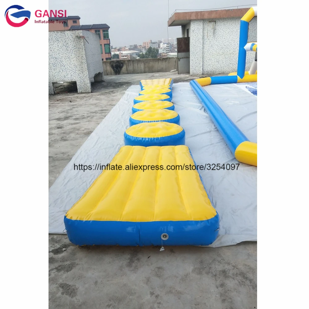 Забавный надувной водный коврик 10 м препятствия плавающий Понтонный мост с