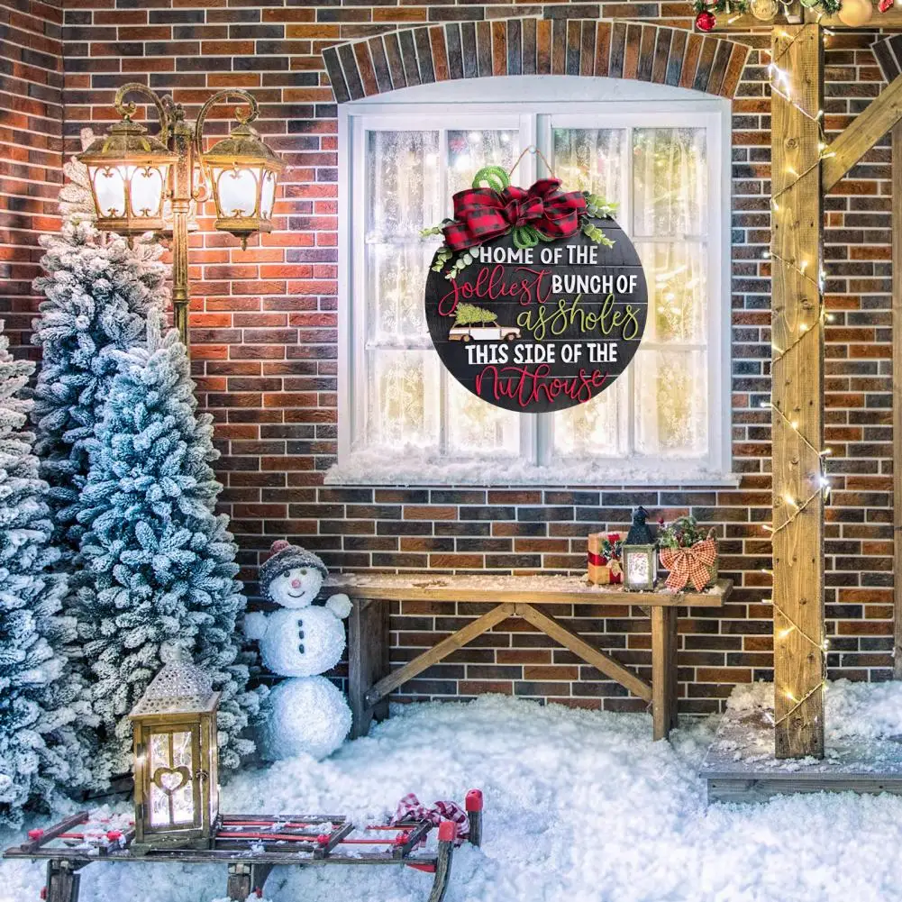 

Рождественский знак, прочный модный деревянный венок на входную дверь, Рождественский кулон, украшение для дома и улицы, подарок