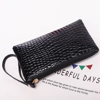 2022 new fashion clutch bag simple solid color long coin purse pu leather credit card purse bag for women korean zipper wallet