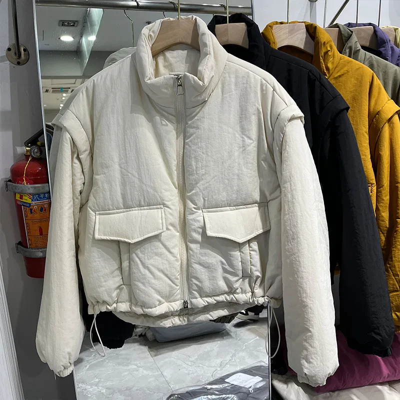 Korean Series Stand Collar Thickened Cotton-Padded Coat Short coat Women 2024 Winter New Warm Loose All-Matching Co...