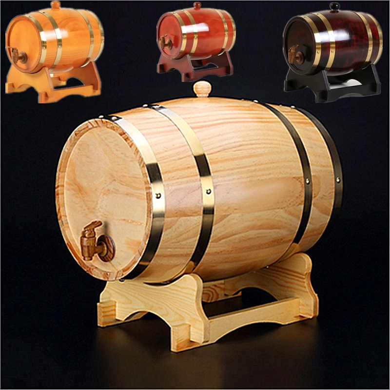 

Пивоваренная бочка 3L, винтажная деревянная бочка из дуба для вина, виски, рома, дисплей для ресторана