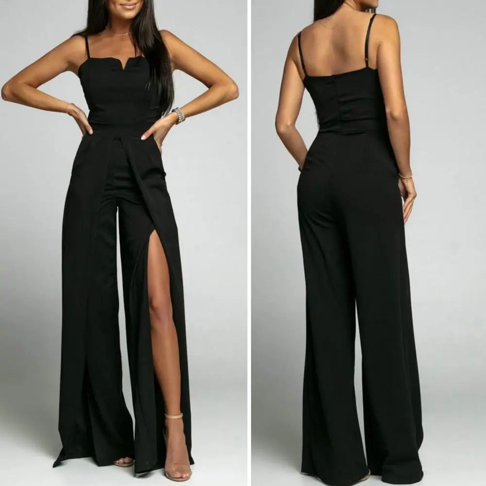 Popular Ladies Jumpsuit Waist Tight Slim Fit Chest Wrap Sling Sexy Long Pants Romper  Sleeveless Sexy Jumpsuit Streetwear