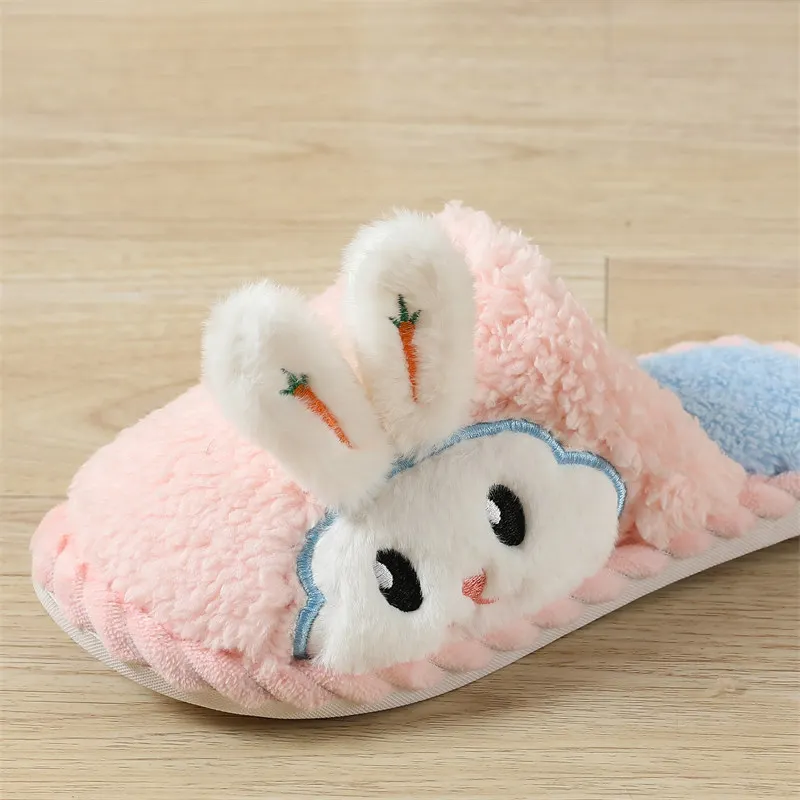 Rabbit Bear Slipper Womens Winter Warm Home Kawaii Cartoon Plush Contton Indoor Funny Cute Fuzzy House Floor Shoes Female