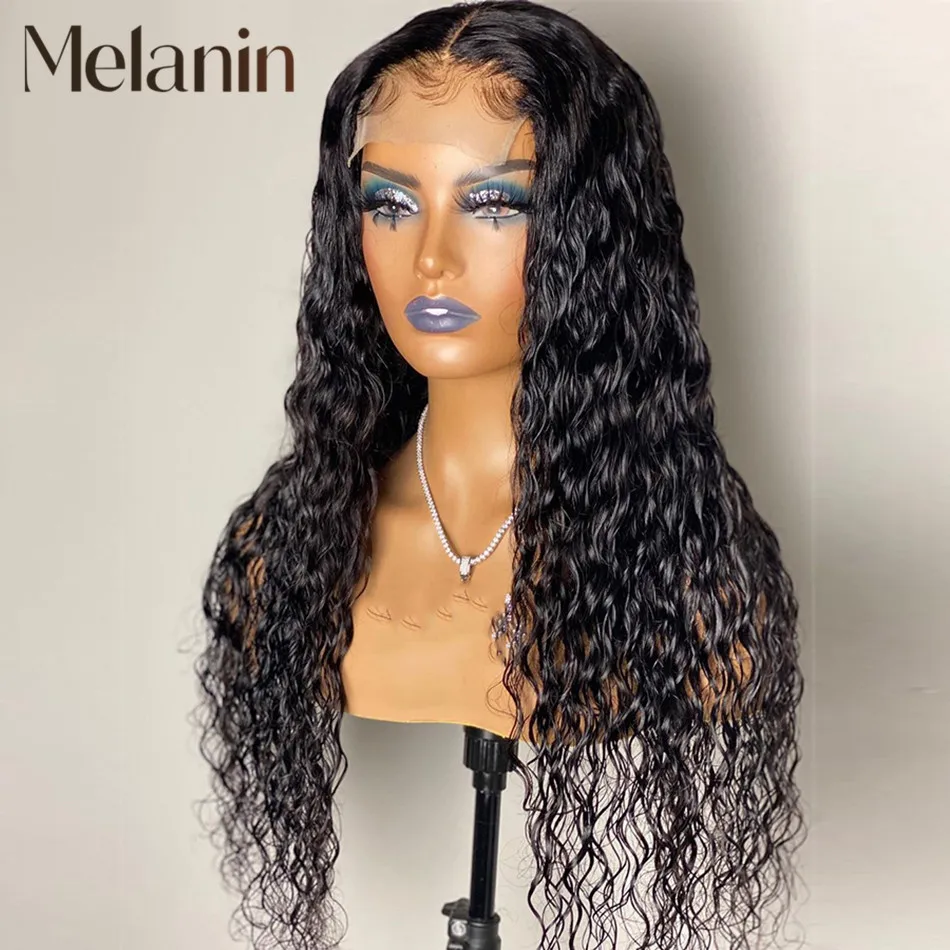 

Melanin Beauty 10A 4x4 5x5 Water Wave HD Lace Closure Human Hair Wigs Brazilian Wet And Wavy Remy Human Hair Wigs For Women