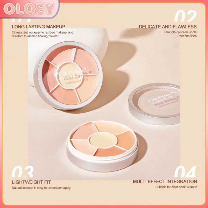 

6 Colors Concealer Palette Foundation Full Coverage Dark Circles Acne Spots Moisturizing Brighten Face Contour Makeup Cosmetics