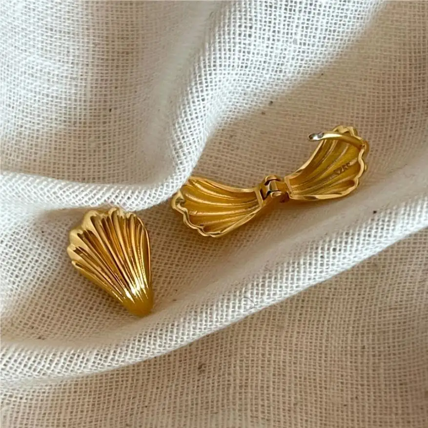 

Женские серьги-кольца из серебра 925 пробы, в виде ракушек