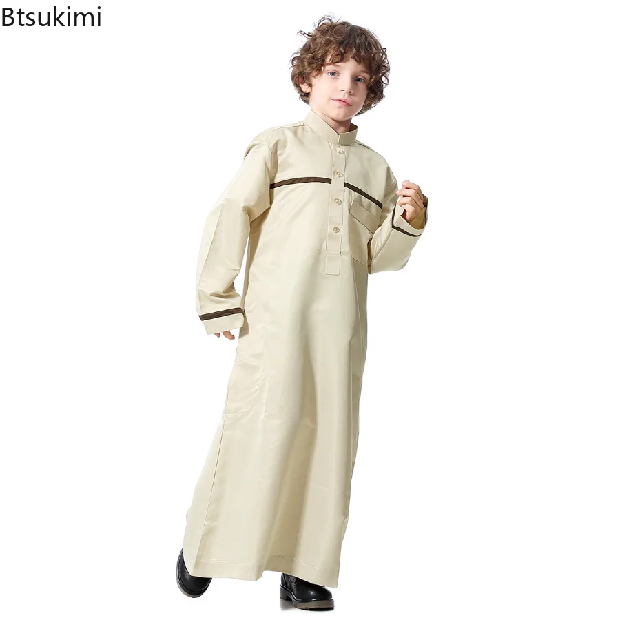 2023 Kids Abaya Muslim Long Sleeve Middle East Teenage Dress Habaya Dubai Robe Traditionnelle Arabe Islamitische Kleding Priere