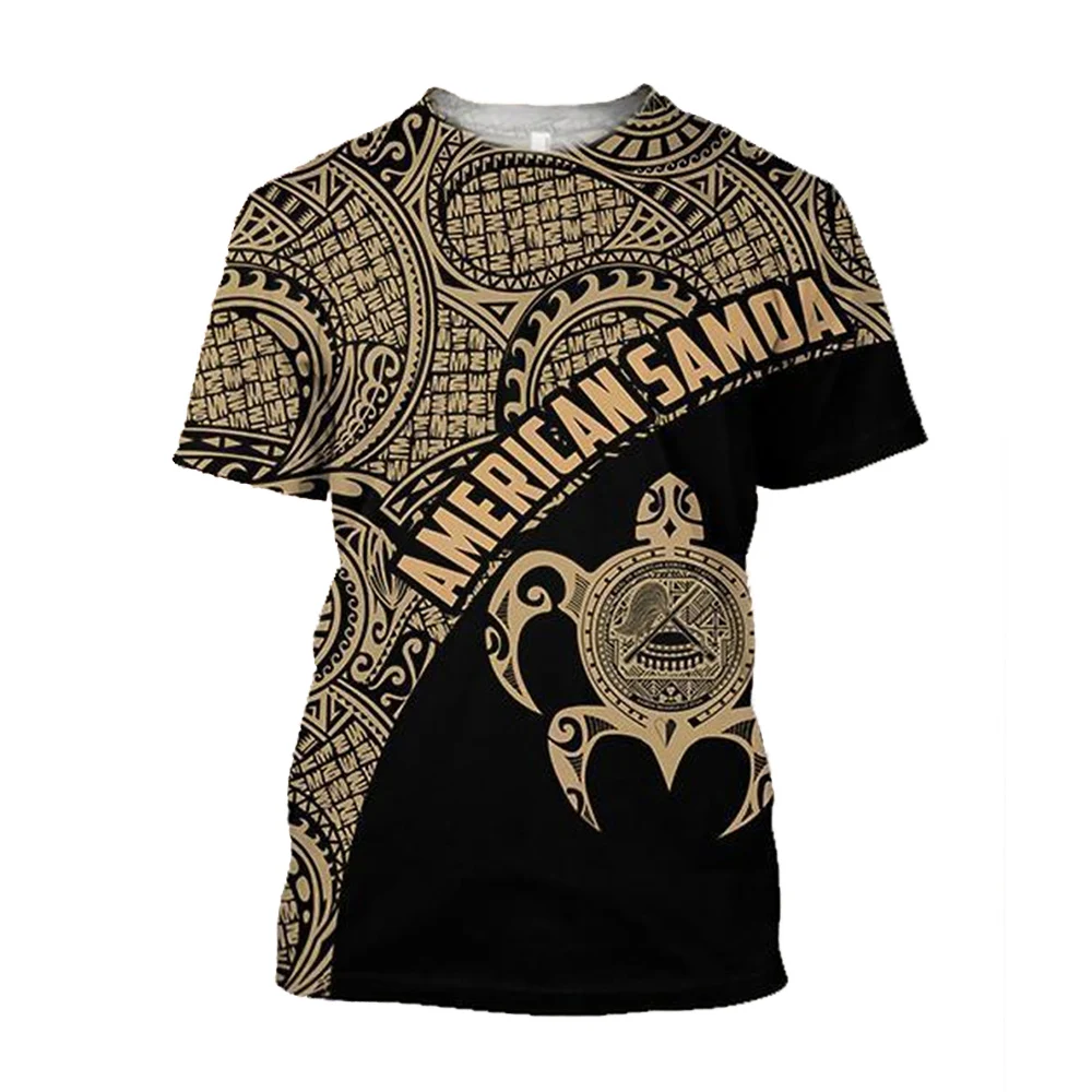 

CLOOCL Polynesian T-shirts American Samoan Tattoo Pattern Shirts Polyester 3D Graphic Tops Harajuku Men Clothing