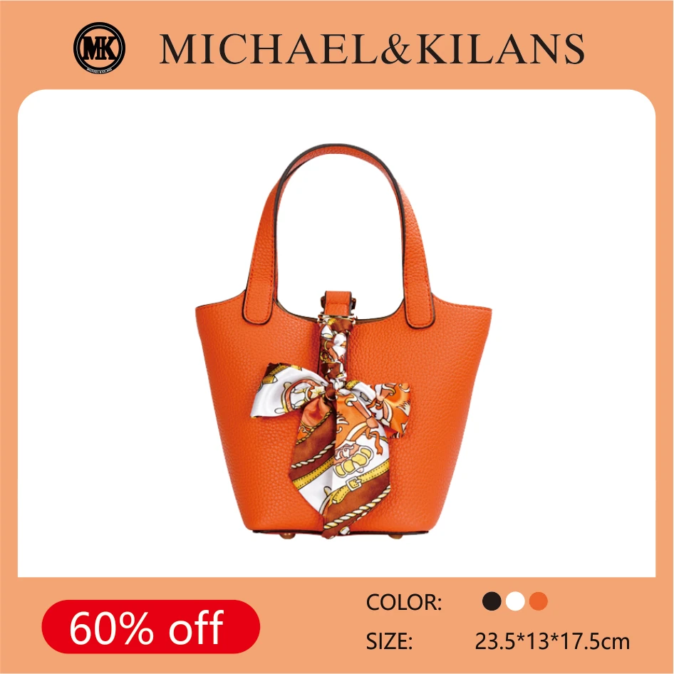 

MK Bag MICHAEL&KILANS Luxury Designer Handbag For Women Kors New Shoulder Temperament Solid Color Portable Silk Scarf Tote Bag
