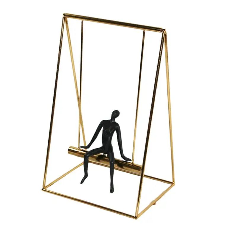 

1pc Simple Swing Decoration Figurine Adornment Creative Gift Metal Art Decor for Shop Hotel