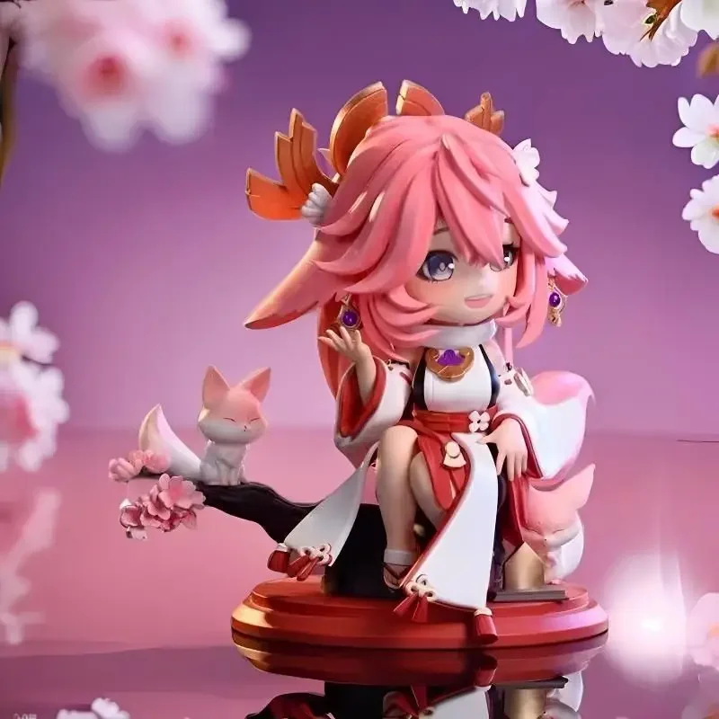 Аниме Yae Miko Рисунок Genshin Impact Фигурка Raiden Shogun Фигурки Q Версия Коллекция из ПВХ