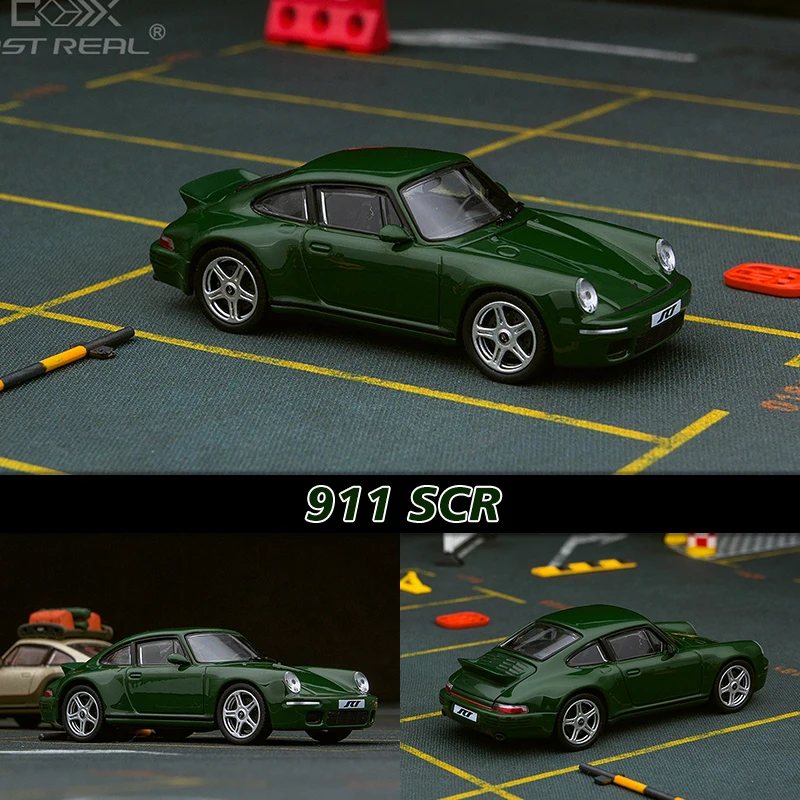 

AR Box 1:64 911 SCR Irish Green Alloy Diorama Car Model Collection Miniature Carros Toys In Stock