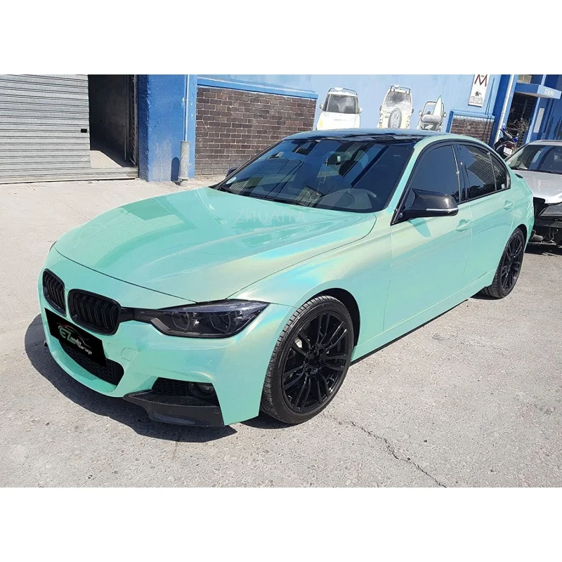 

Car Color Change Film (152cmx18m) Teal Laser Flip Gloss Psychedelic Metallic Glossy Rainbow Holographic Vinyl Wrap