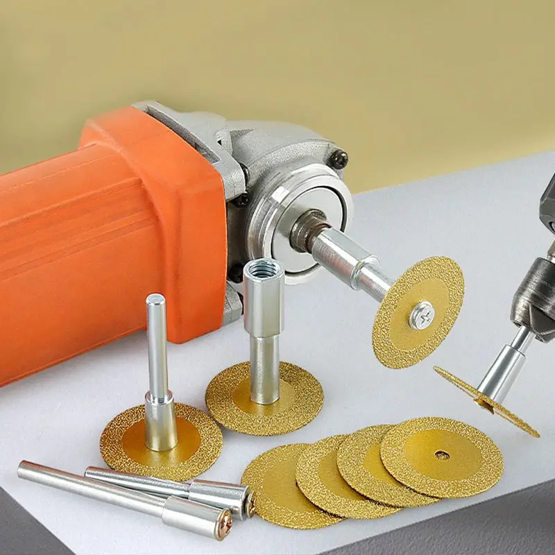

4.5cm/5.5cm/6cm Connecting Shaft Diamond Cutting Blade Braze Electric Drill Mini Saw Disc Marble Jade Ceramic Tile Carving Blade