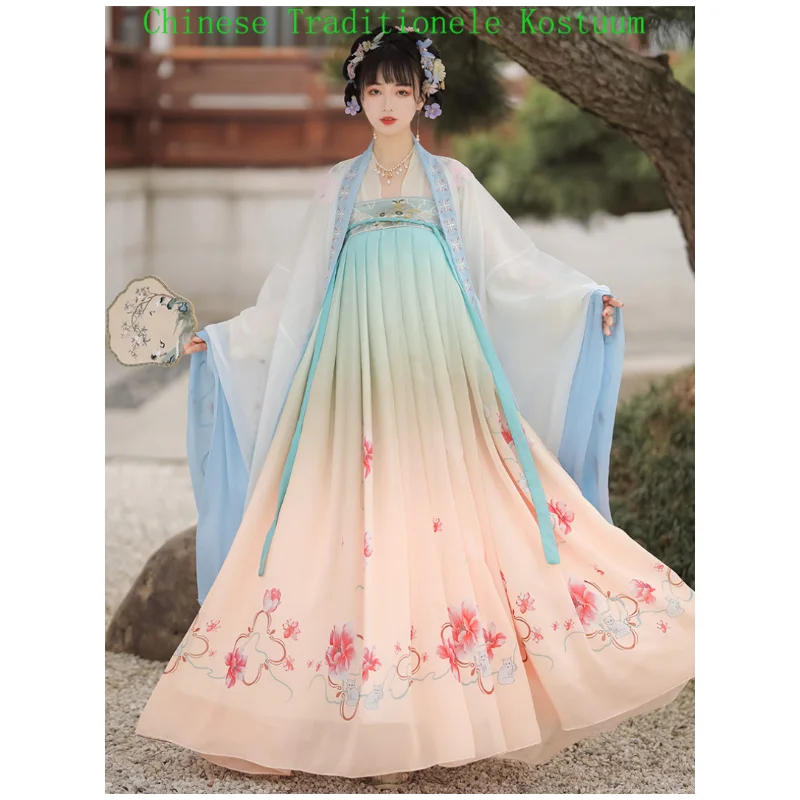 

Vrouwen Chinese Traditionele Hanfu Kostuum Fairy Cosplay Paar Fee Afdrukken Folk Prestaties Kleding hanfu women chinese dress