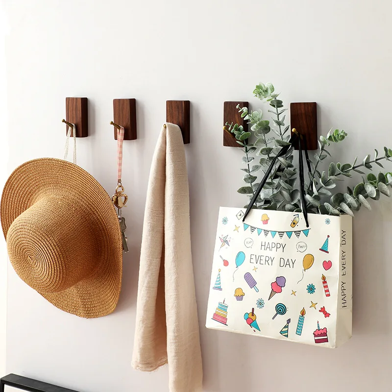 

Creative Solid Wood Wall Hook Key Wall Hangers for Clothes Bag Living Room Kitchen Vintage Wall Hook Home Decoration Accessories