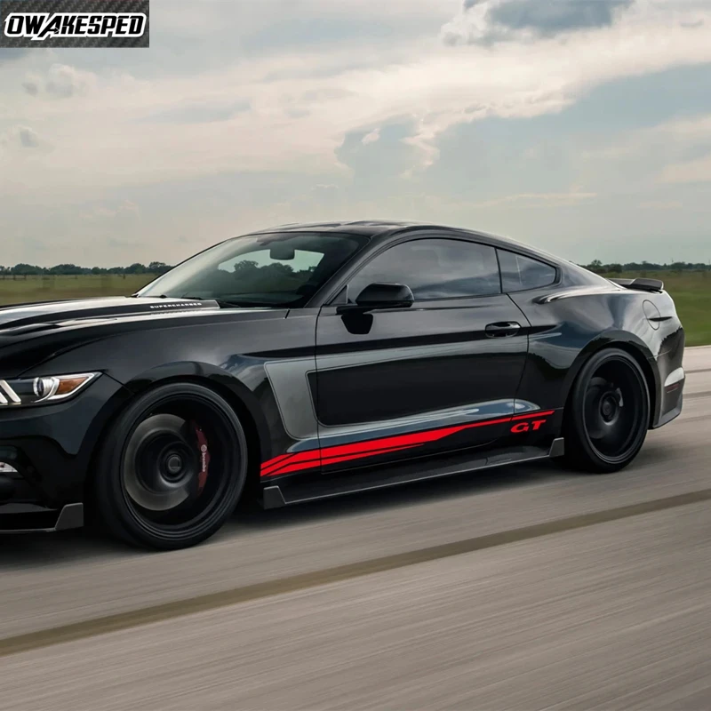 Фото Для Ford Mustang Coupe GT 2015-Shelby GT500 GT350 кузов боковой двери автомобиля DIY виниловые наклейки украшения авто тюнинг аксессуары №4