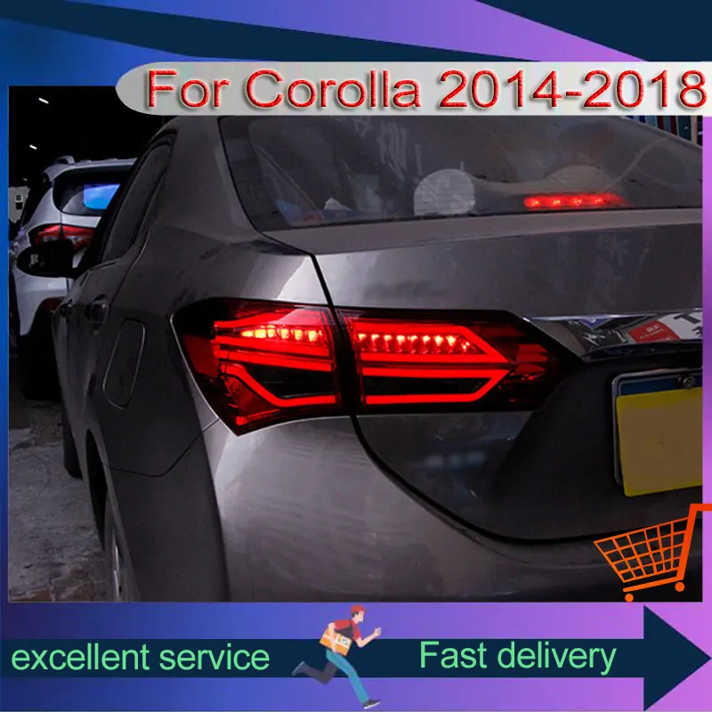 Стайлинг автомобиля Toyota 2014-2017 Corolla обновленный задний фонарь DRL светодиодный