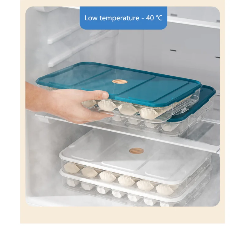 

Multilayer Dumpling Box Household Food Egg Frozen Box Wonton Fresh-Keeping Organizers Quick Freezing Refrigerator Storage Box
