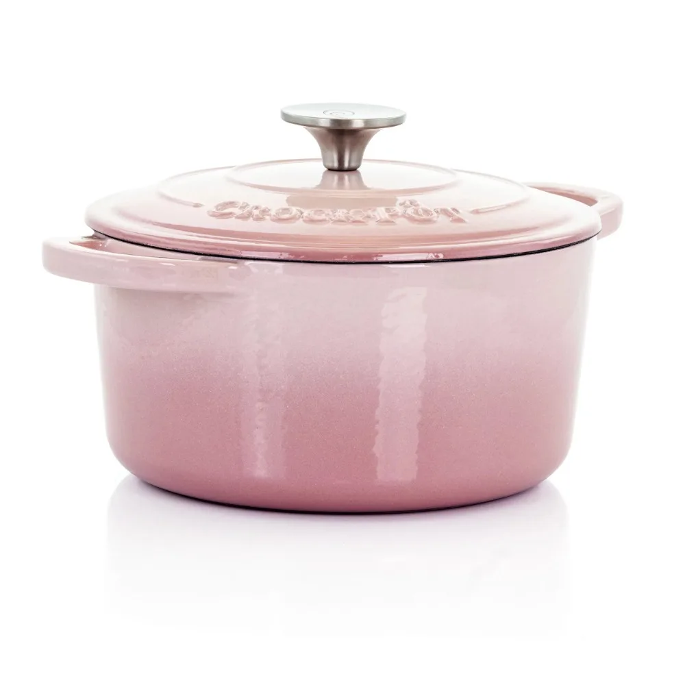 

Dutch Pot, 2 pieces, 3 quarts, graffiti, cast iron, Dutch oven, blush, pink