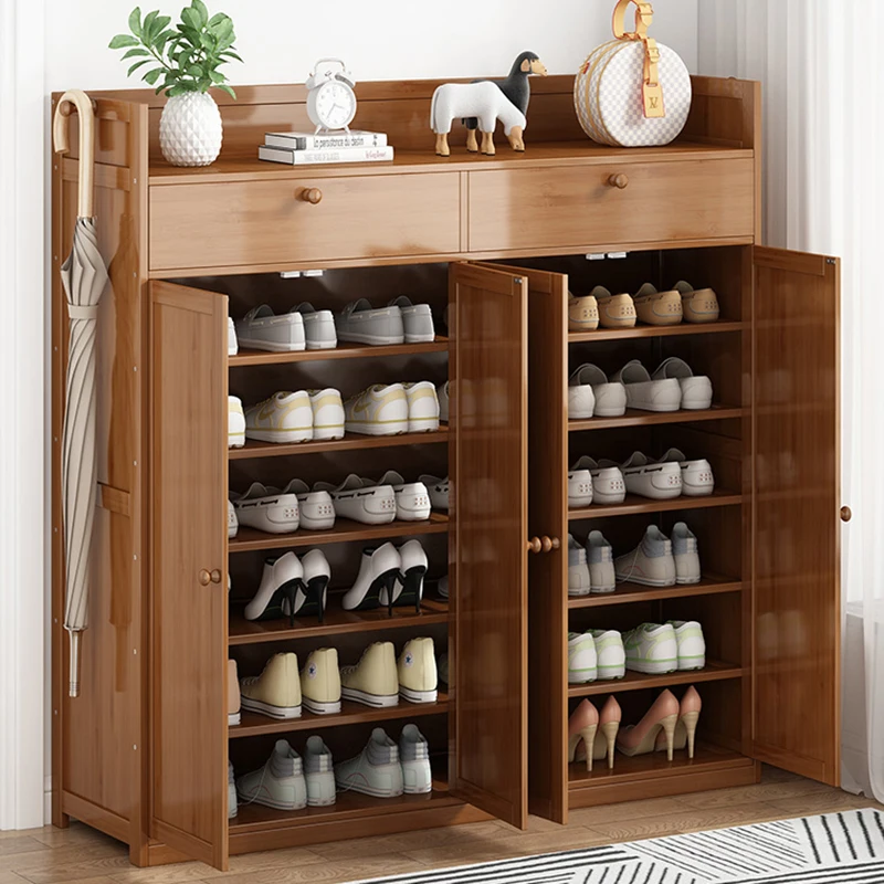 

Multi Layer Simple Shoe Cabinets Wood Entrance Hall Furniture Storag Shoe Racks Narrow Hall Door Shoes