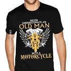 Мужская футболка для пожилых с мотоциклом, Мужская уникальная футболка с аниме размера d, мужская летняя футболка, Мужская Винтажная футболка для отца, модель