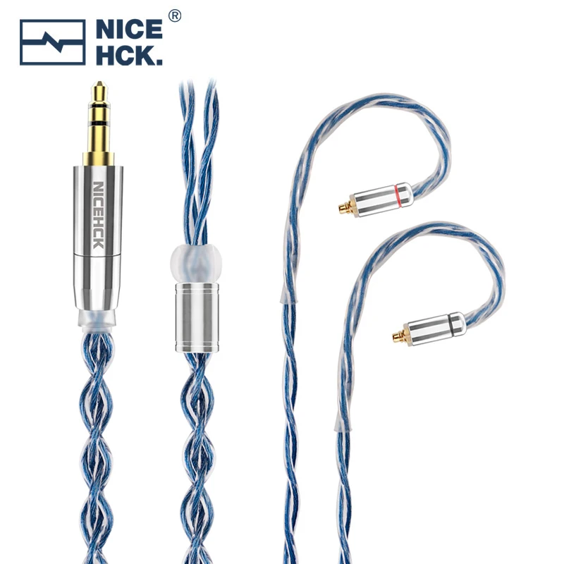 NiceHCK SuperBlue Taiwan Lab 7N OCC Litz Earphone Upgrade Cable With Earhook 3.5/2.5/4.4mm MMCX/0.78 2Pin For FH5 EBX21 Lofty