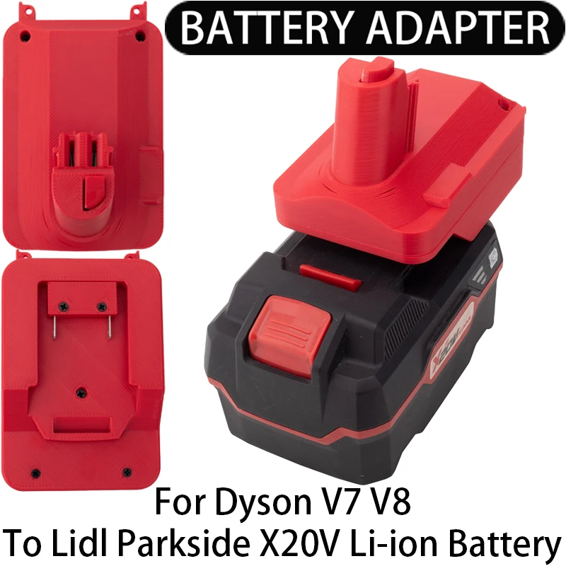 Фото Адаптер-переходник для пылесосов DySon V7 V8 на литий-ионный аккумулятор Lidl Parkside X20V. Аксессуары для электроинструментов. №1