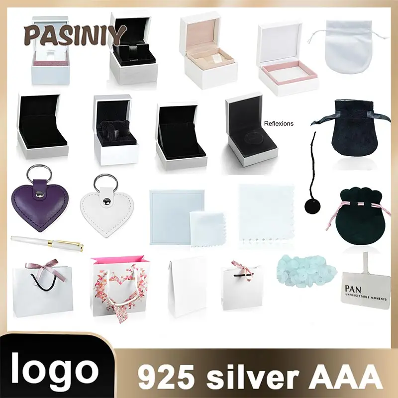 

High Quality Bracelet Ring Necklace Jewelry Box Silver Jewelry Cleaning Cloth Label Keychain with Original Logo Free Shipping