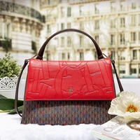 ch chhc leather women casual handbags 2022 new fashion single shoulder messenger trapezoid flap bag designer purses channel