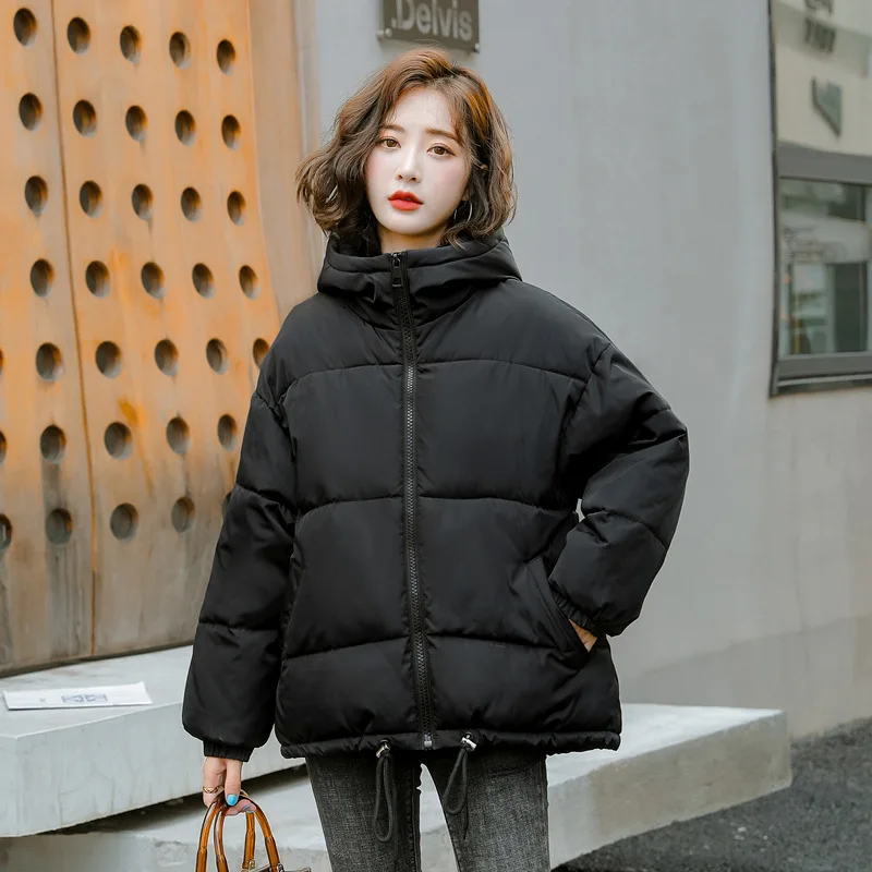 Thicken Warm Women Parkas Winter Casual Green Coats Women Pocket Loose Hooded Coat Jackets Female Outwear