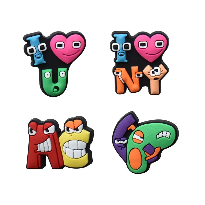 30pcs /set Pvc Buckle Clog Croc Jibz  Animal Letters Shoe Accessories Decorations Kid Party Gift