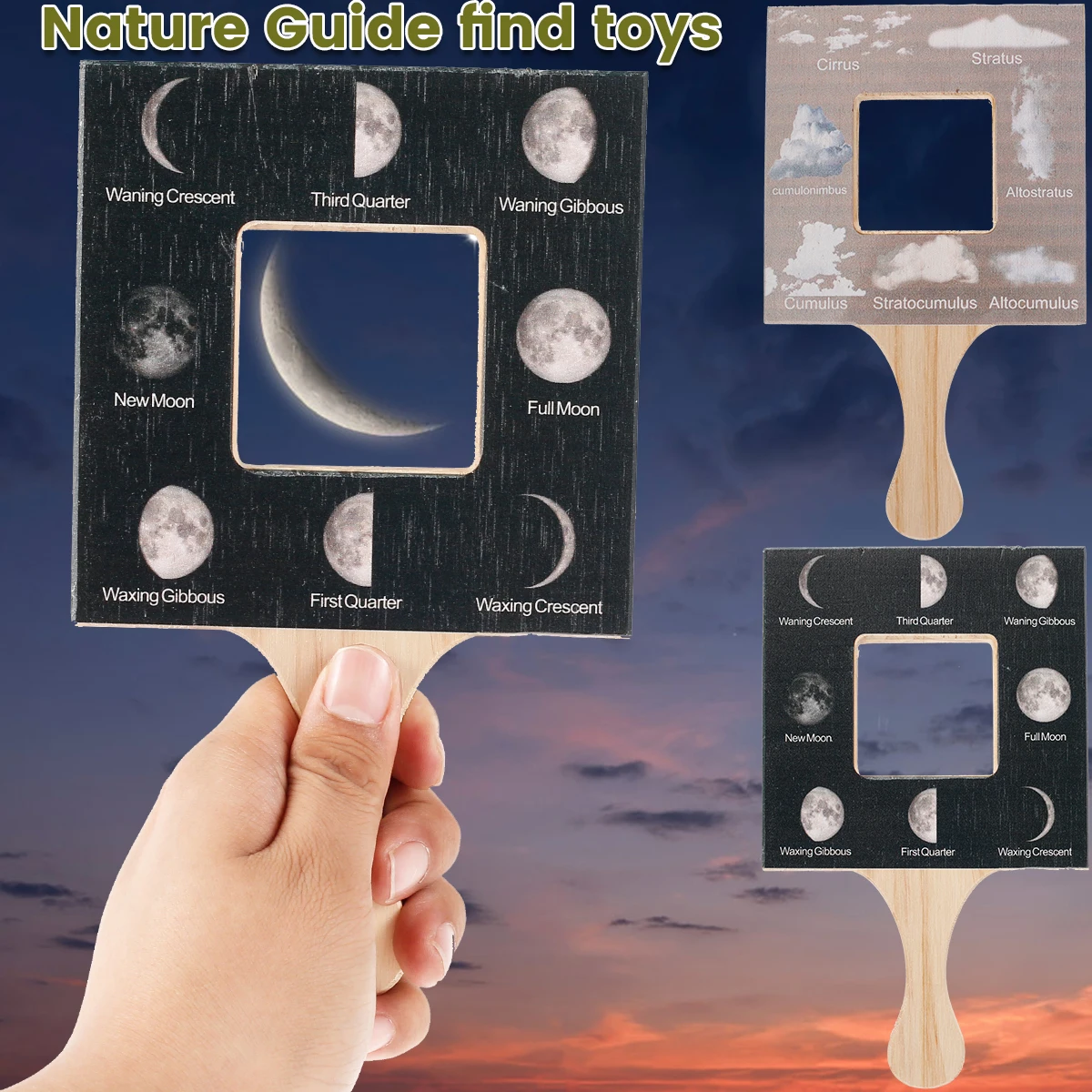 

new Nature Guide Finder Wooden Double-side Nature Guide Frame Environmental Protection Leaf Finder Observe and Explore Nature
