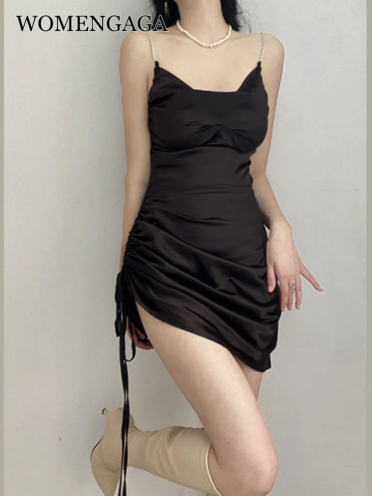 

Мини-платье женское Плиссированное на шнуровке, с V-образным вырезом