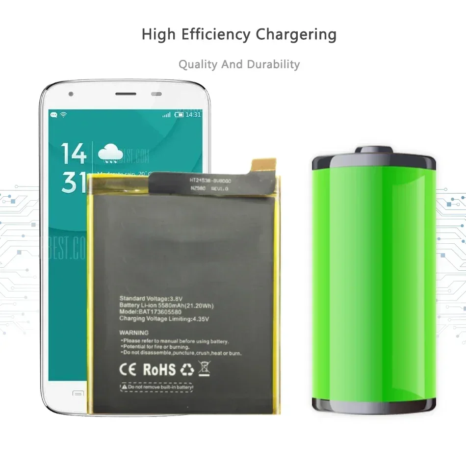 БАТ 173605580 Аккумулятор мобильного телефона для Doogee S60/S60 Lite аккумулятор 5580 мАч