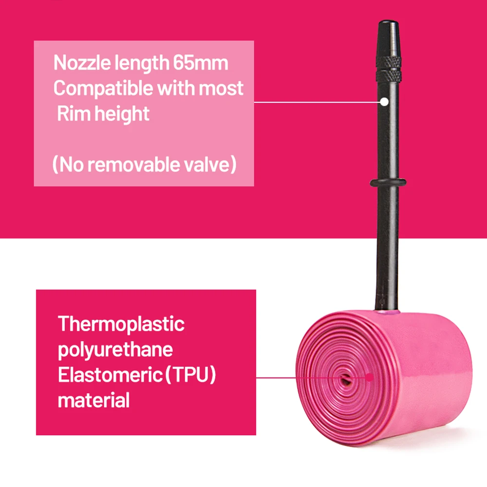 RideNow Ultralight Bike Inner Tube 700 x 18 25 28 32 Road MTB Bicycle TPU Material Tire 65mm Length French Valve Super Light